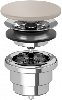 Dugno vožtuvas Villeroy&Boch keramikinis neužsidarantis praustuvams be perpylimo, migdolo spalva (almond) 